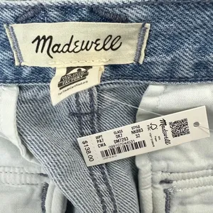 NWT Madewell Low-Slung Cargo Solid Denim Pants Blue 90s Wide Leg NK883 Size 32 thumbnail 6