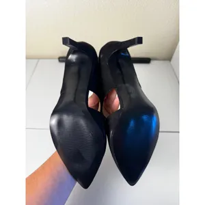 Nine West TO DIE FOR Black Suede Cross Strap Pointed Toe‎ Heels Women 8 Office thumbnail 10