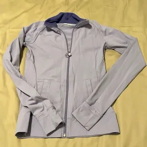 Tuff athletics szXS lavender zip front high neck lightweight jacket thumb holes thumbnail 2