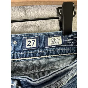 Miss Me Jeans Skinny Embellished Distressed Medium Wash Denim Buckle Y2K Size 27 thumbnail 6
