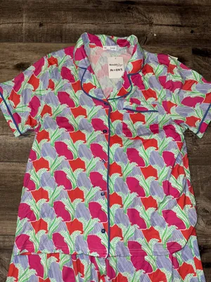 Mary Square Pajama Pants Set NWT Size Medium Pink thumbnail 2