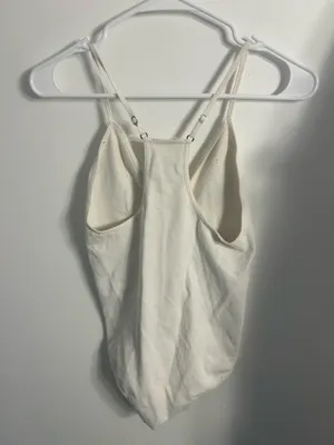 Free People White Ribbed Bodysuit thumbnail 2
