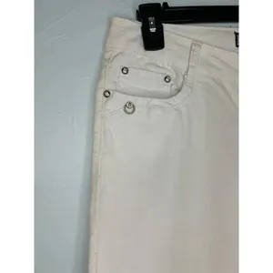 D*Klic White Jeans Size 34 inches Tall Denim Bedazzled Pockets NWT UK thumbnail 7