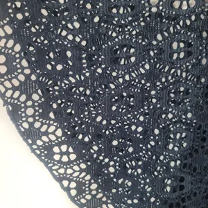 Boho Crochet Lace Open Knit Tunic Top Sz L Navy Blue Sharkbite Hem Cottagecore thumbnail 8