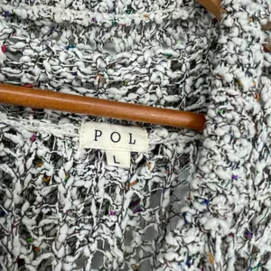 POL Hooded‎ Open Knit Lace Kangaroo Pocket Cuff Long Sleeve Pullover Size L thumbnail 3