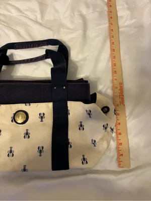 Tommy Hilfiger Navy Canvas Lobster Print Tote Bag Coastal Beach Shopper thumbnail 6