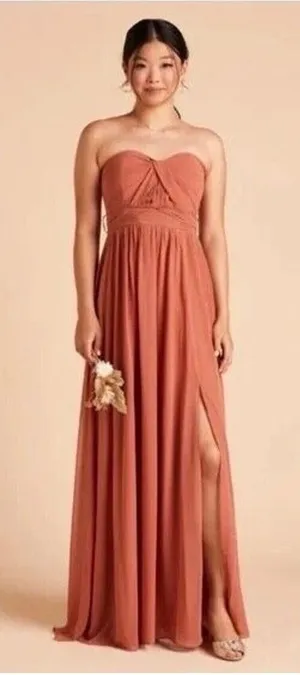 Birdy Grey Convertible Bridesmaid Dress Terracotta Orange Maxi Gown Medium thumbnail 1