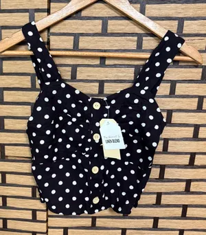 Monteau Black And White Polka Dot Linen Tank Top Size Small thumbnail 1