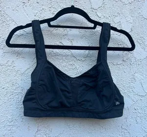 MD 34DD black no padding fabric sports bra thumbnail 1