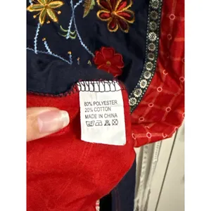 MSM Floral Embroidered Boho Maxi Dress Cottagecore Indie Retro Folk Whimsy‎ thumbnail 5
