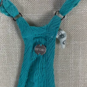 Teal Ruffled Embroidered Mini Sundress Size Large Jr thumbnail 10