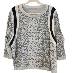 Bucket List Animal Print Leopard Print Striped Sweatshirt Medium thumbnail 1