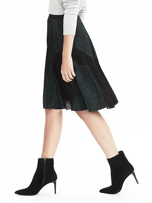 Banana Republic Pleated Small Floral Print Skirt thumbnail 3