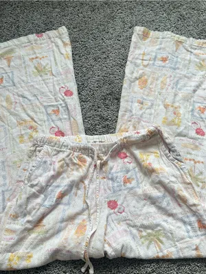 Women’s Wide Leg Lounge Pants in Pastel Tropical Print thumbnail 3