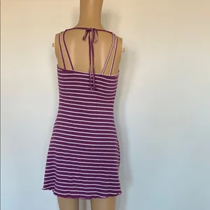 Purple and White Striped Dress thumbnail 4