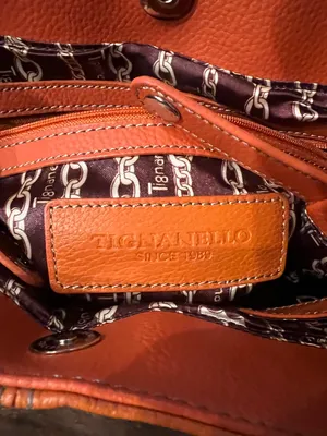Tignanello Vibrant Orange Pebbled Leather Bag thumbnail 2