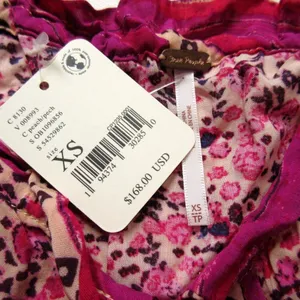 NWT Free People Happy Feelings Maxi in Peach Pink Floral Print Dress XS $168 thumbnail 5
