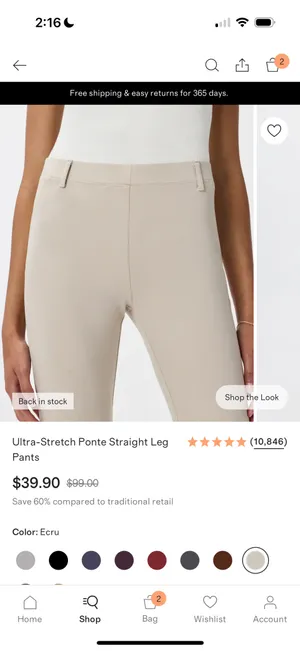 Quince ultra stretch ponte straight leg pant thumbnail 2