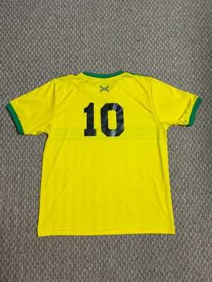 Brazil #10 International FIFA Yellow and Green Xara Soccer Jersey thumbnail 5