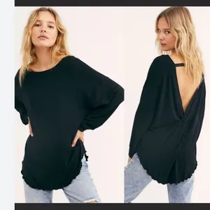 Free People NWT shimmy shake ‎ Black Low Back Top small thumbnail 3