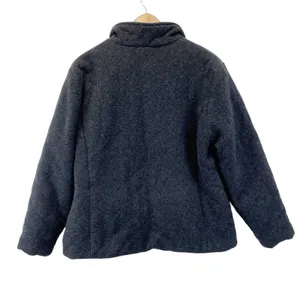 Woolrich Wool Fleece Jacket Womens Large Quilted Classic Minimal Cozy 22707 Onyx thumbnail 2