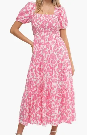 August Sky Pink Floral Maxi Dress thumbnail 1