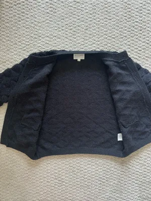 Revolve Line & Dot Black Textured Knit Cardigan with Gold Buttons thumbnail 6