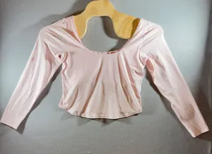 481 | NWT OFFLINE by Aerie Womens XL Long Sleeve Scoop Neck Crop Top Pink thumbnail 1