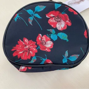 New Jessica‎ Simpson Makeup Bag Travel Black Red Floral Carry On West Coast thumbnail 2