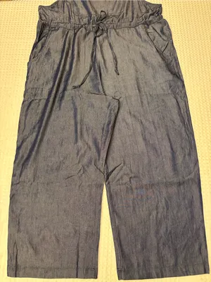 NEW! LuLaRoe JULIET Dark Blue Chambray Denim Overalls Jumpsuit Size MEDIUM thumbnail 9