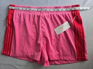 Lazy sundays Pink Athletic Mesh Shorts with Red Contrast Side Panels Size XL thumbnail 3