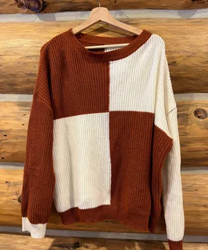 Squared Colorblock Sweater Size XL thumbnail 2
