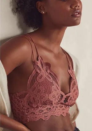 Free People One Copper Adella Crochet Lace Bralette Sz S thumbnail 1
