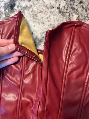 Red Leather Corset Top thumbnail 3