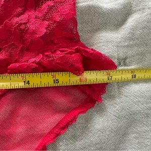 Victoria’s Secret Vintage Gold Label Red Lace Embellished Bodysuit Size L thumbnail 5
