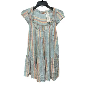 Free People One Maia Wrap Dress Women's Size Small Gauzy‎ Striped Flowy #K13-1 thumbnail 3