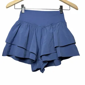 OFFLINE by Aerie Real Me Ruffle Flirty Short Blue Tiered Athletic XS Pickleball thumbnail 4