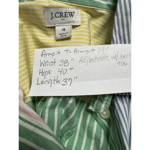 J.Crew Color Block Stripe Shirt Dress 4 S Sleeveless Pockets Belt Preppy Coastal thumbnail 10