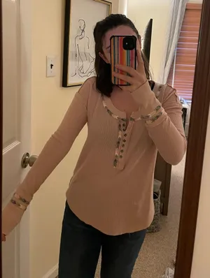 Free People Henley Thermal thumbnail 2