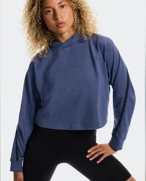 ON CLOUD Stylish Blue Hoodie for Women thumbnail 1