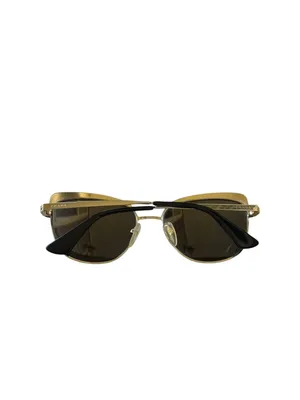Prada Women's SPR51T SPR/51T Square Sunglasses Metallized Gold-Black thumbnail 3