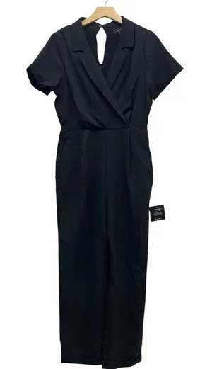 Lulus Sensible Sensation Black Tie-Front Short Sleeve Jumpsuit size Medium thumbnail 1