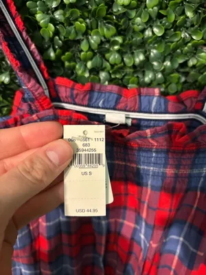 Aerie NWT Plaid Flannel Pajama Romper Sz Small thumbnail 5