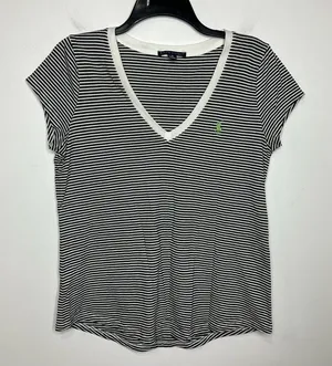 Ralph Lauren striped v-neck tee size medium‎ thumbnail 1