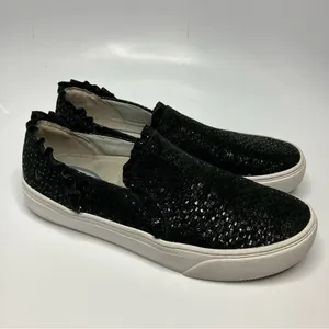 Nurse Mates by Sofft Farrah ruffle black leather slip on sneakers size‎ 8.5 thumbnail 2