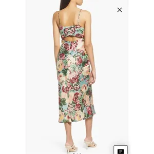 Lost+Wander Emerald Eyes rose teal silky M dress thumbnail 2