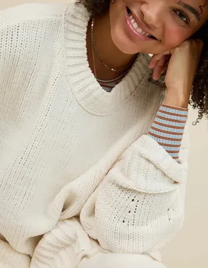 Aerie Like Candy Chunky Knit Crew Sweater thumbnail 4