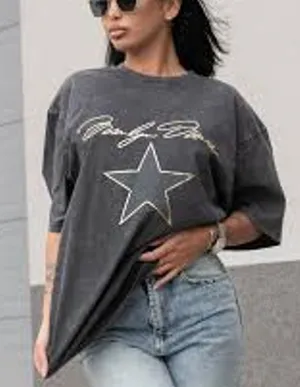 Zara Marilyn Monroe Short Sleeve Crew Neck Oversized Graphic T-Shirt Gray M thumbnail 1
