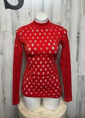 Red long sleeve top Red thumbnail 1