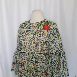 Anthropologie BHANUNI by JYOTI Libra Embroidered Tunic Dress Floral Size 2 thumbnail 7